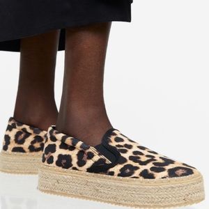 H&M Leopard Print Platform Espadrilles